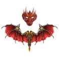thumbnail image 3 of Halloween Adulte Dragon Costume Aile Ensemble Réaliste Tissu Non Tissé Aile Rouge, 3 of 10