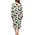 thumbnail image 2 of Yuyamidu Halloween Zipper Front Robes for Women with Pockets Bat Bathrobe Soft Long Sleeve Robe Size S Lightweight House Coat Loose Mid-Calf Length Nightgown, 2 of 7