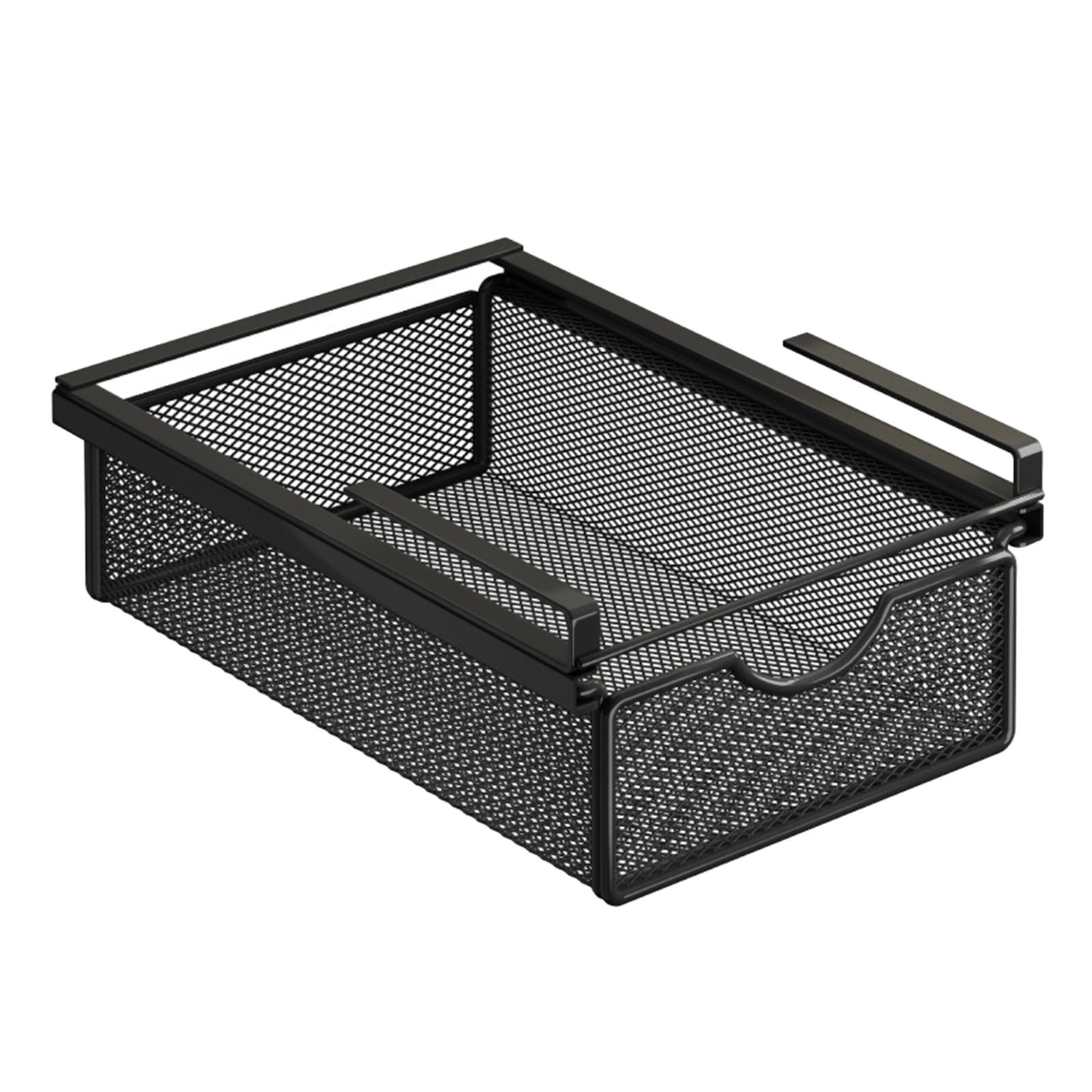 Sliding Drawer Organizer Under Desk Storage Cabinet Basket Dustproof Multipurpose for Closet Shelves and Dresser