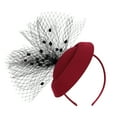 thumbnail image 1 of Miangastore Fascinator Hat For Women Claret Mesh Net Design 1Pcs 6.3X5.1X2.0In, 1 of 9