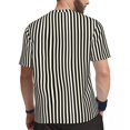 thumbnail image 3 of Vertical Striped T Shirt Men Black White Lines Gym T-Shirts Comfortable Beach Trendy Coo, 3 of 4