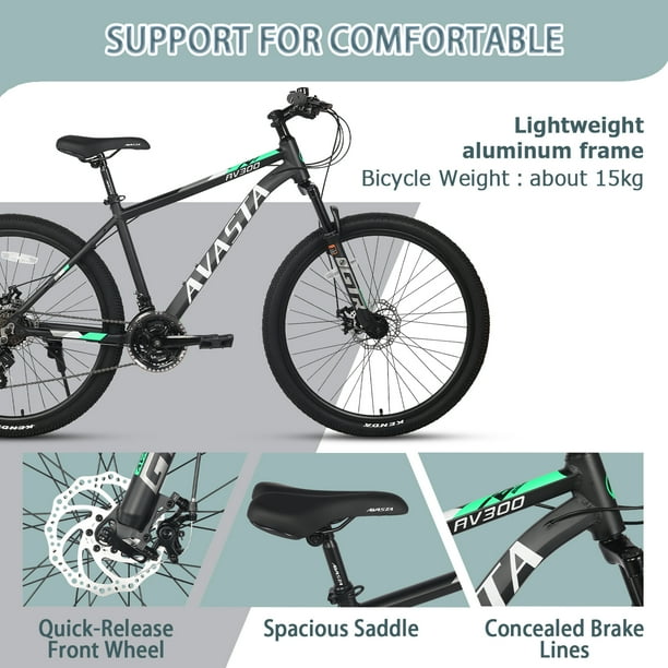 AVASTA AV300 26 inch Mountain Bike with 21-Speed，Aluminum Frame