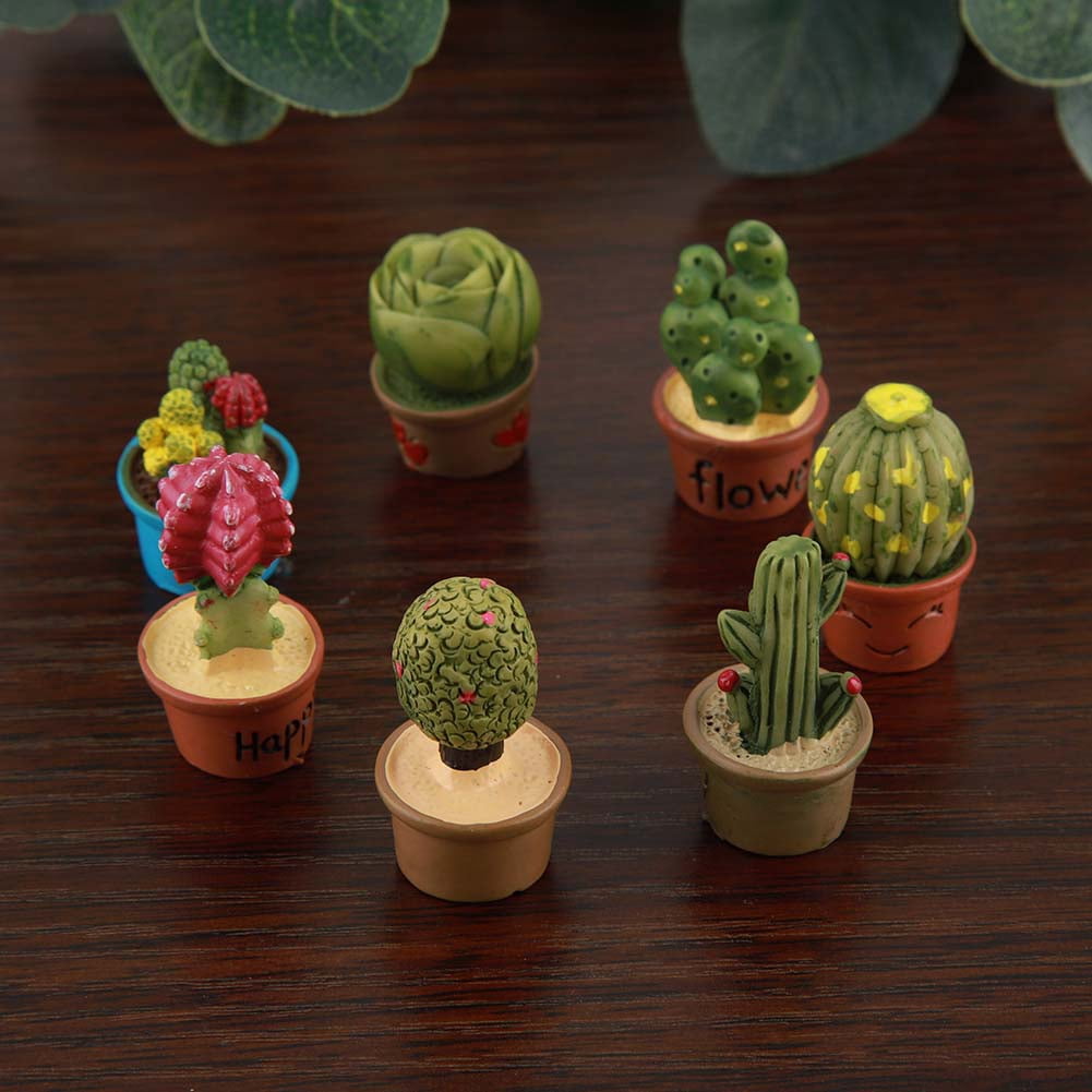 Miniature Dollhouse FAIRY GARDEN Accessories ~ Set 3 Cactus Flower Pots Plants 