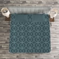 thumbnail image 3 of Ambesonne Blue Quilted Bedspread Set 3 Pcs, Moroccan Inner Details, Queen Size, Pale Blue and Blue Grey, 3 of 3