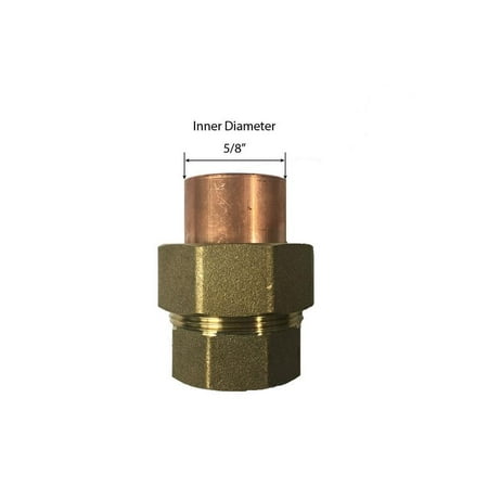 Libra Supply 1/2 inch Lead Free Copper Sweat Female Union C x F (Copper + Brass + Copper) Solder Joint, (click in for more size options)1/2'' Copper Pressure Pipe Fitting Plumbing