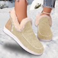 thumbnail image 4 of Women's Winter Boots Plush Lined - Orthopedic Arch Support Slip On Snow Booties, Warm Faux Fur Lining Anti-Slip Flat Shoes for Outdoor Walking, Casual Short Boots, 4 of 4