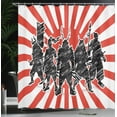 thumbnail image 4 of Ambesonne Japanese Shower Curtain, Samurai Ninja Retro, 69"Wx75"L, Red Black, 4 of 5