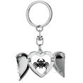 thumbnail image 1 of Porte-clés Motif Araignée Noire Illustration d'Insecte Cœur Aile d'Ange, 1 of 3