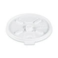 thumbnail image 2 of Dart DCC12FTL 12 oz Lift-N-Lock Plastic Hot Cup Lids, White, 2 of 2