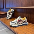 thumbnail image 3 of Men's Breathable Mesh American Street Style Dad Sneakers • Thick Platform Height Increase • Vibrant Yellow and Black Stripes • All-Season Casual Training Running Shoes, 3 of 9