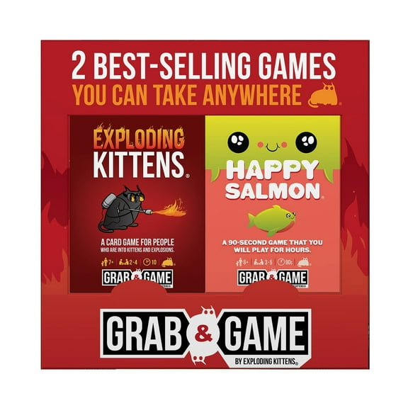 Exploding Kittens & Happy Salmon Grab & Game Edition Card Games Bundle