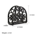 thumbnail image 3 of Linen Store Cast Iron 3 Piece Set Napkin Holder & Spoon Rest, Trivet Fleur De Lis Black, 3 of 3