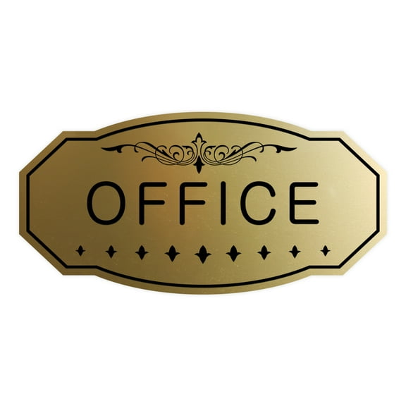 Victorian Office Sign (Brushed Gold) - Medium 4" X 8"