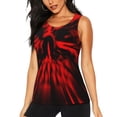thumbnail image 2 of Uemuo The Red Head Skull Pattern Workout Tank Tops for Women Breathable Moisture-wicking tank top Sleeveless Running Loose Fit Yoga Tops Active Shirts Sports Gym Exercise, 2 of 9