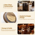thumbnail image 5 of Glass Coffee Canister with Airtight Wooden Lid and Spoon, 20.3oz Food Storage Jar for Coffee Beans & Grounds, Tea, Sugar, Kitchen Pantry Organization, 5 of 6