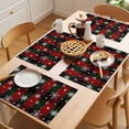 thumbnail image 5 of Christmas Red Green Classic Buffalo Plaid Snowflake Pattern Placemats Set of 1, Non-Slip Place Mats Washable Table Mats for Kitchen Dining Table Decorations Indoor/Outdoor, 5 of 9