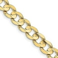 thumbnail image 4 of 14K Yellow Gold 8.5mm Open Concave Curb Chain Anklet Size 9, 4 of 5