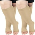 thumbnail image 1 of MesaSe Open Toe Plus Size Compression Socks Wide Calf  Extra Large Knee High Support Socks for Women & Men 20-30 mmHg，Plus Size Toeless Compression Socks for Women Wide Calf XXL, 1 of 6