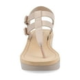 thumbnail image 6 of Journee Womens Bianca Wedge Heel Buckle Sandals, 6 of 10
