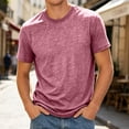 thumbnail image 2 of KHONTS Men's Shirts Short Sleeve T-Shirt Casual Crew Neck Plain Tee Soft Moisture Wicking Basic Tee Shirts Pink XXXL, 2 of 4