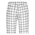 thumbnail image 5 of Puntoco Men's Pajama Shorts Men's Plaid Casual Five-point Pants Suit Shorts Have Pockets Button Pants White 10(XL), 5 of 6