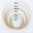thumbnail image 5 of Bamboo Rings,Wooden Circle Round Catcher DIY Hoop for Flower Wreath House Garden Plant Decor Hanging Basket 18Cm, 5 of 5