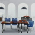 thumbnail image 3 of Regency 60x30 Mobile Adjustable Classroom Table- Cherry & 2 Andy 18 Stack Chairs- Blue, 3 of 8