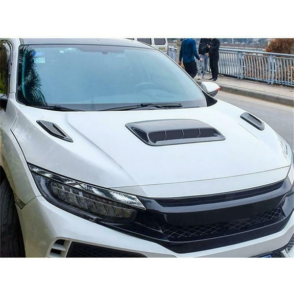 Tekuisi 3pcs Glossy Black Car Center&Side Air Flow Intake Hood Scoop Vent Bonnet Decorative Cover Fit for All Automobiles Exterior Parts