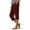 181# Wine, variant on RPVATI Womens Linen Capri Pants High Waisted Casual Summer Capri Pants Plus Size Straight Leg Beach Cropped Pants W/pockets Brown S