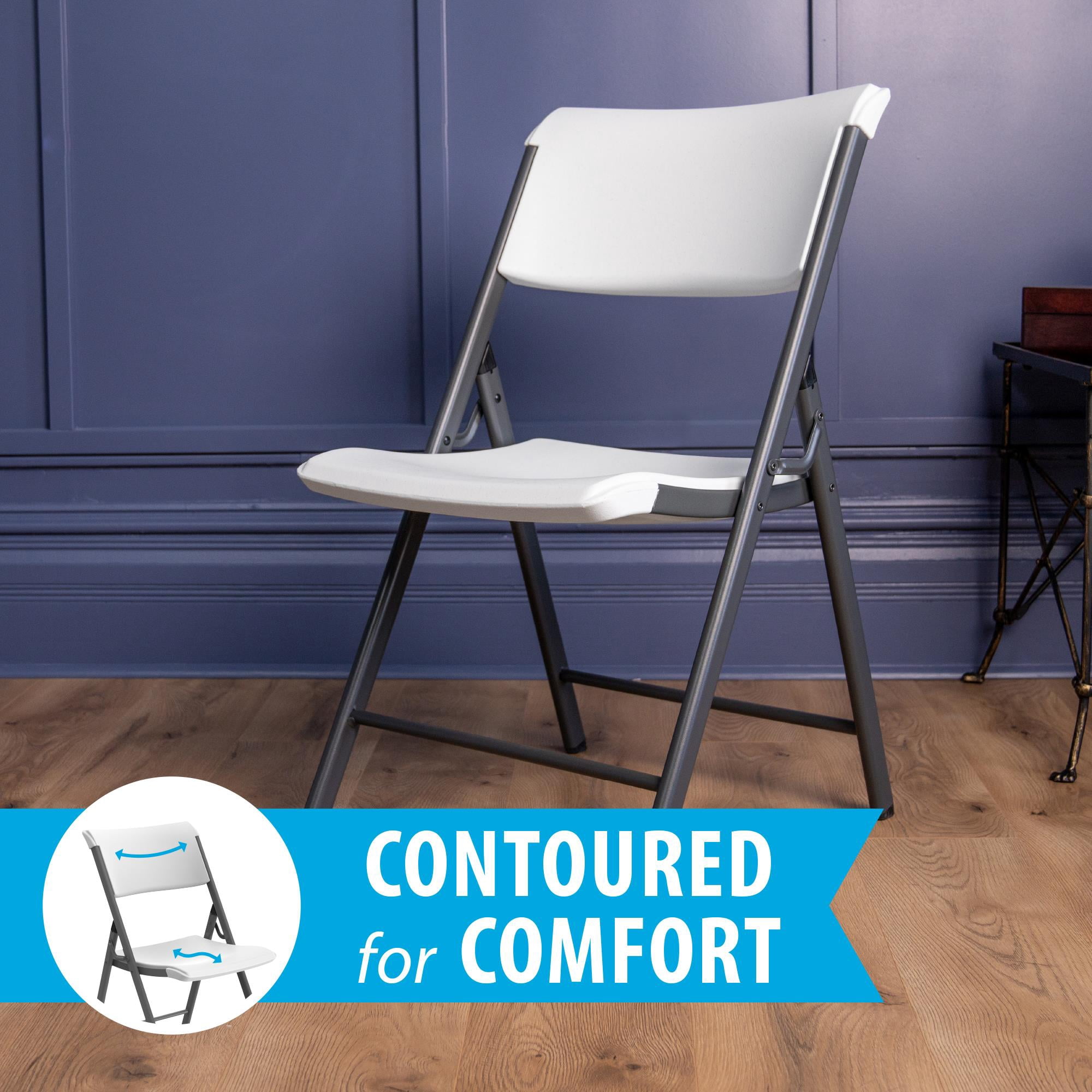 Lifetime A-Frame Folding Chair, White (Set of 4)-81170