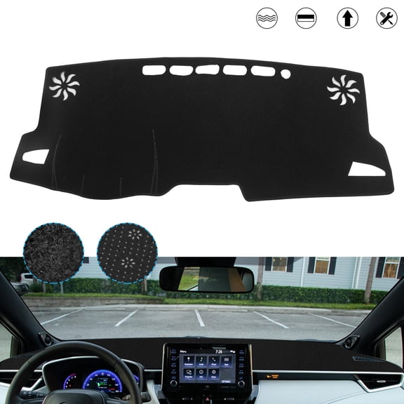 Xotic Tech Center Console Dashboard Mat Pre-cut Non-Slip Sunshield Sun Glare Protector Dash Carpet Pad Black Cover Compatible with Toyota Corolla 2019-2021