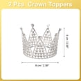 thumbnail image 2 of Unique Bargains Mini Crown Cake Toppers, Alloy Queen Tiara for Cake Decor Silver, 2 of 6