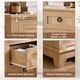 thumbnail image 4 of 2 Pack Joaxswe Nightstand with Charging Station, Adult End Table Wooden Bedside Table with 3 Drawers for Living Room, Natural, 4 of 7