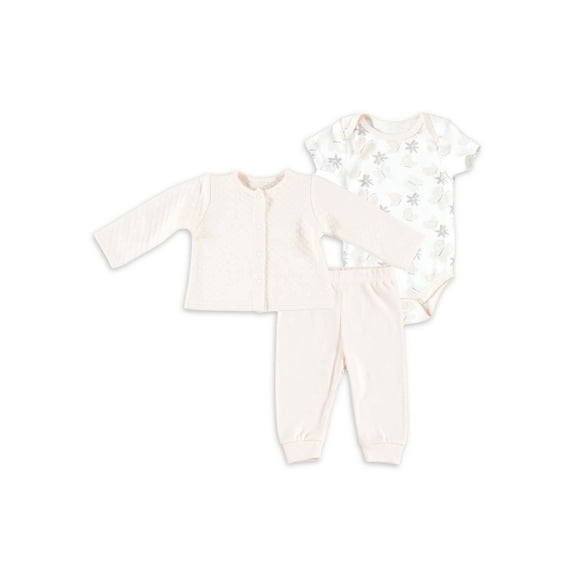 Chick Pea Baby Girl 3 PC Quilted Cardigan Set, Sizes Newborn-9 Months