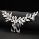 thumbnail image 2 of Zhuge Horquillas para el pelo de boda con flores para novias, peinetas con perlas de cristal,joyas con diamantes de imitación para novias, damas de honor y mujeres (plateadas), 2 of 5