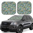 thumbnail image 1 of JUNZAN Green Leopard Pattern Car Windshield Sun Shade | Reflective Sunshade | Foldable 2-Piece Sun Shield Protect Your Car | Fits Sedans, SUVs, Hatchbacks-Large, 1 of 6