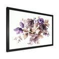 thumbnail image 2 of Designart 'Purple Retro Flowers With Brown Leaves On White' Traditional Framed Art Print, 2 of 4