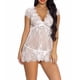 thumbnail image 3 of Vestido de ropa de dormir de perspectiva de encaje de mujer Ropa interior de lencería sexy, Blanco, M Methold XX000076-06, 3 of 7