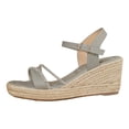 thumbnail image 4 of Pandaie Comfortable Wedge Sandals for Women 2026 Vacation Ankle Strap Strappy Espadrille Casual Open Toe Platform Summer Shoes Grey 6.5, 4 of 5