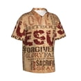 thumbnail image 2 of Religious Words Hawaiian Shirts For Men, Summer Short-Sleeve Relaxed-Fit Button-Down Shirts Medium, 2 of 9