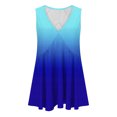 thumbnail image 3 of Plebaso V Neck Tank Tops for Women Gradient Color Ruffle Shirts Flowy Sleeveless Womens Summer Blouses, 3 of 5