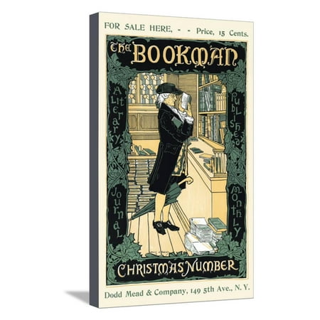 The Bookman Christmas Number for Sale Here Stretched Canvas Print Wall Art By Louis
