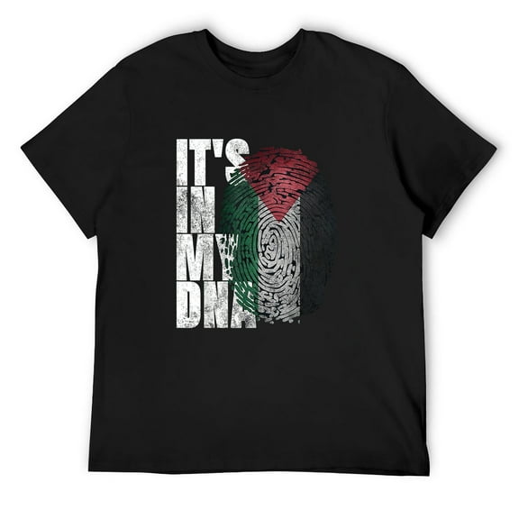 Mens It's In My DNA Palestinian Shirt Arabic Gifts Palestine Flag T-Shirt Black Small