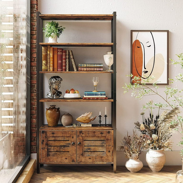 IRONCK Tall Bookshelves Furniture, Industrial Bookcase with IRONCK Tall Bookshelves Furniture, Industrial Bookcase with
