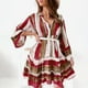 thumbnail image 2 of Vestido de falda de pastel bohemio de manga larga con volantes y cuello en V a la moda para mujer Wmkox8yi  FGJ785, 2 of 8