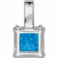 thumbnail image 4 of Sterling Silver Rhodium-Plated Polished Square Blue Opal Pendant (18.4 X 10.2) Made In China -Jewelry By Sweet Pea, 4 of 7
