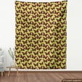 thumbnail image 4 of Butterfly Fabric by the Yard, Continuous Dotted Ornamental Moths on Irregular Spots, Decorative Upholstery Fabric for Chairs & Home Accents, Apple Green Vermilion by Ambesonne, 4 of 5