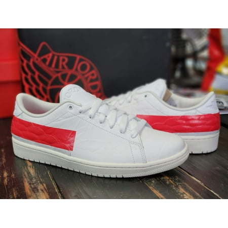 Air Jordan 1 Centre Court White/Red Low Top Sneakers DJ2756-101 Men 8.5