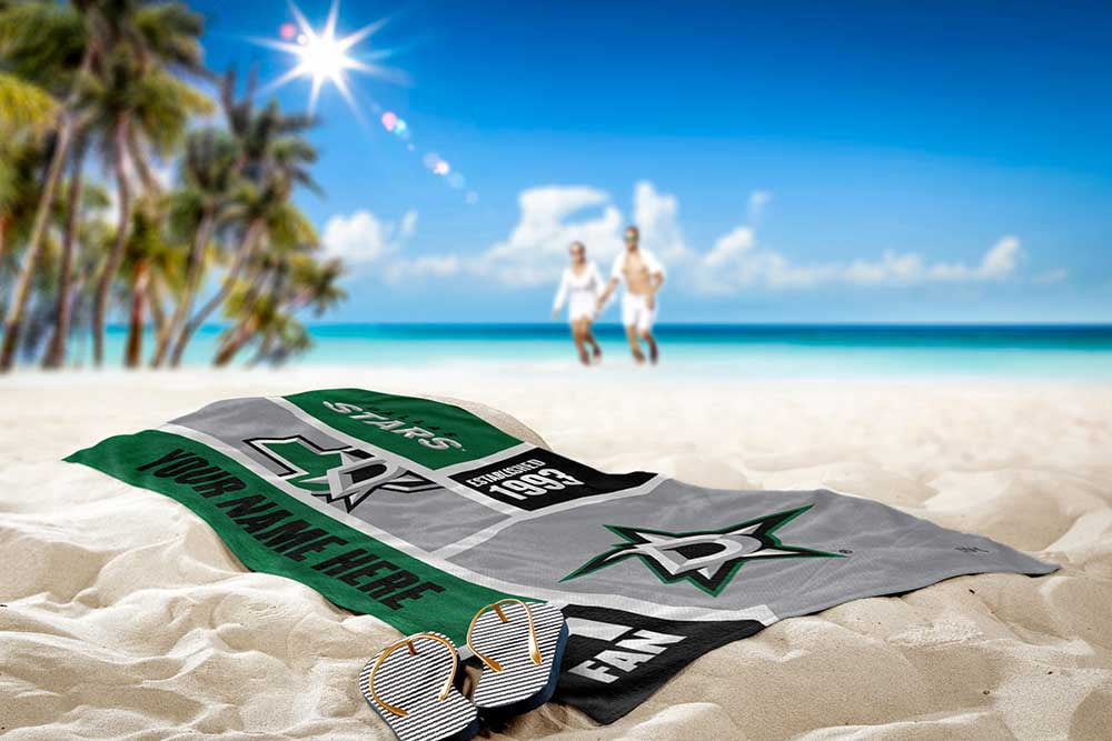 Dallas Stars NHL Colorblock Personalized Beach Towel, 30" x 60"