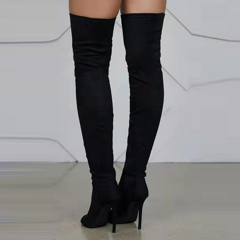 Wide calf open shop toe thigh high boots
